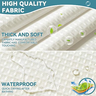 Snap In Liner Shower Curtain Removable Waterproof Hotel Luxury Easy Install