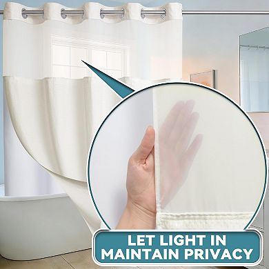 Snap In Liner Shower Curtain Removable Waterproof Hotel Luxury Easy Install