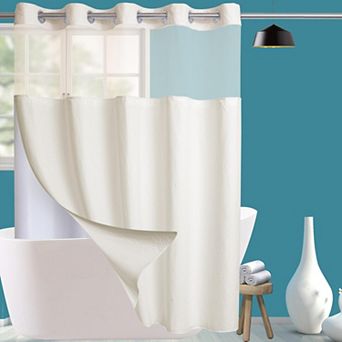 Snap In Liner Shower Curtain Removable Waterproof Hotel Luxury Easy Install