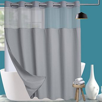 Snap In Liner Shower Curtain Removable Waterproof Hotel Luxury Easy Install