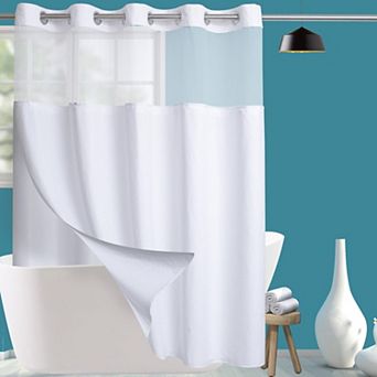 Snap In Liner Shower Curtain Removable Waterproof Hotel Luxury Easy Install