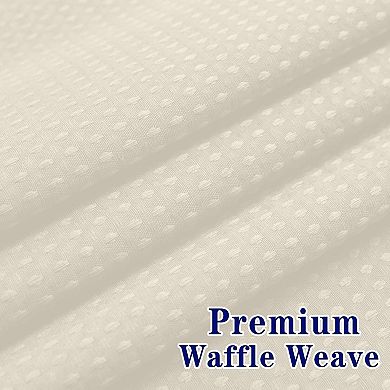 Waffle Weave Shower Curtain With Snap In Liner No Hooks Waterproof Washable
