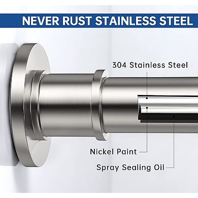 Stainless Steel Tension Rod Rustproof Non Slip Heavy Duty Multi Purpose Easy Install