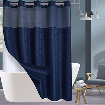 Easy Install Snap In Liner Shower Curtain Removable Waterproof Hotel Luxury