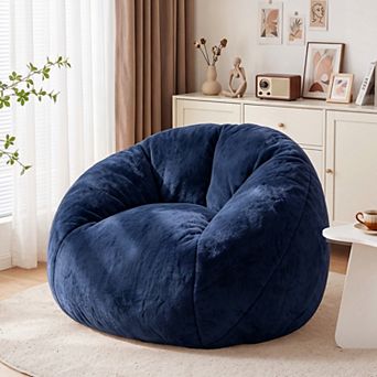 Opoiar Faux Fur Bean Bag Chair, Stuffed Bean Bag Couch for Adults & Kids, Comfy Lounge Chair for Bed