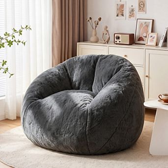 Opoiar Faux Fur Bean Bag Chair, Stuffed Bean Bag Couch for Adults & Kids, Comfy Lounge Chair for Bed