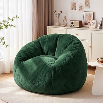 Opoiar Faux Fur Bean Bag Chair, Stuffed Bean Bag Couch for Adults & Kids, Comfy Lounge Chair for Bed