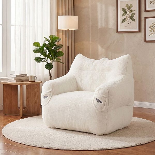 Maxspeed Plush Bean Bag Chair for Adults with Armrests & Back