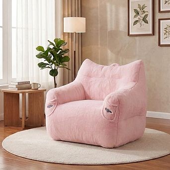 Maxspeed Plush Bean Bag Chair for Adults with Armrests & Back Support for Living Room Bedroom