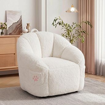 Maxspeed Bean Bag Chair for Adults,Faux Fur Memory Foam Bean Bag Couch Sofa High Back, Reading Chair