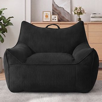 Opoiar Oversized Bean Bag Chair with Armrests, Corduroy Lazy Floor Sofa Lounge Chair