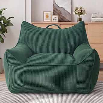 Opoiar Oversized Bean Bag Chair with Armrests, Corduroy Lazy Floor Sofa Lounge Chair