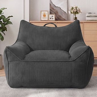 Opoiar Oversized Bean Bag Chair with Armrests, Corduroy Lazy Floor Sofa Lounge Chair
