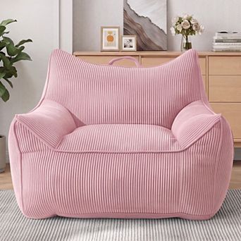 Opoiar Oversized Bean Bag Chair with Armrests, Corduroy Lazy Floor Sofa Lounge Chair