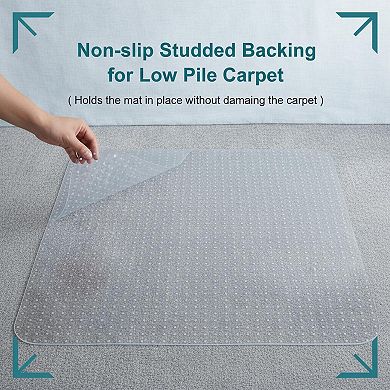Office Chair Mat For Carpets Heavy Duty PVC Non-slip Low Flat Pile Carpet Protector Easy Glide