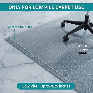 Office Chair Mat For Carpets Heavy Duty PVC Non-slip Low Flat Pile Carpet Protector Easy Glide