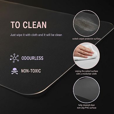 Office Chair Mat For Carpets Heavy Duty PVC Non-slip Low Flat Pile Carpet Protector Easy Glide