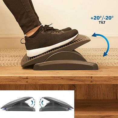 Under Desk Footrest Adjustable 3 Tilt Positions Large Non Slip Massaging Surface Office Home