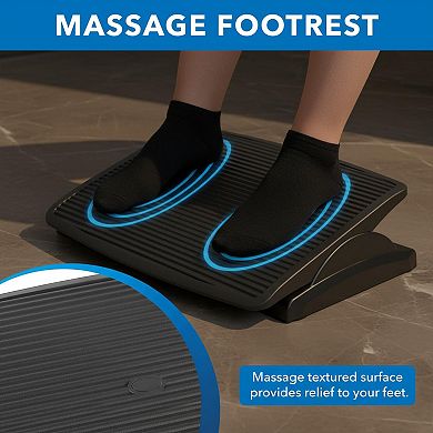 Under Desk Footrest Adjustable 3 Tilt Positions Large Non Slip Massaging Surface Office Home