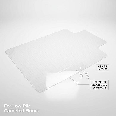 Office Chair Mat Clear Lip Flat-Pile Carpet Protection Smooth Glide