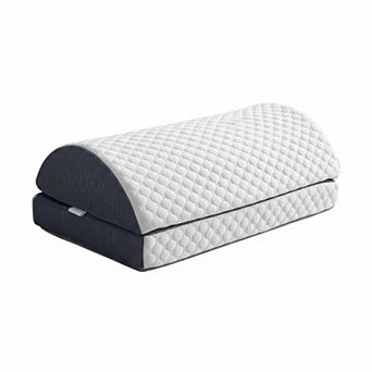 Height Adjustable Memory Foam Foot Rest Pillow Under Desk with Cooling Cover Non-Slip Bottom