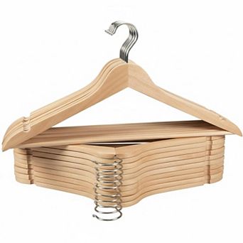 Wooden Hangers 20 Pack Durable Solid Wood 360° Swivel Hook Notches Slim Coat Hanger for Closet