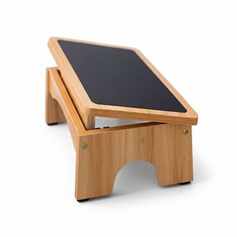 Adjustable Foot Rest Under Desk 3 Level Incline Non Slip Wooden Multipurpose Foot Stool