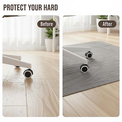 Office Chair Mat Hardwood Floor Anti-slip PVC Rug Desk Protector Multi-purpose Woven Pattern