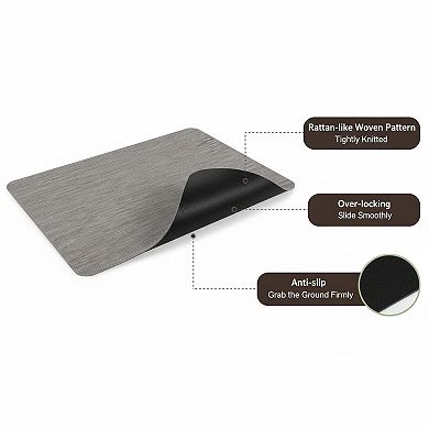 Office Chair Mat Hardwood Floor Anti-slip PVC Rug Desk Protector Multi-purpose Woven Pattern