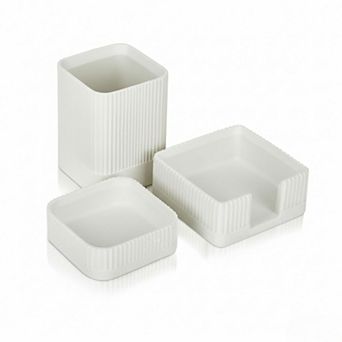 Aesthetic Desk Organizer Set of 3 Concrete Desktop Accessories