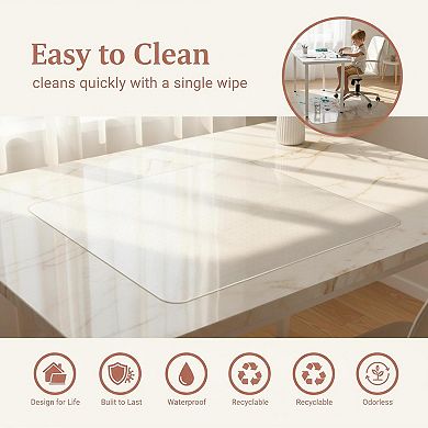 Clear Plastic Office Chair Mat for Low-Pile Carpet Heavy Duty