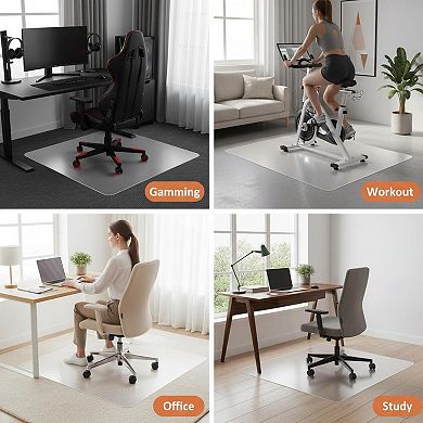 Clear Plastic Office Chair Mat for Low-Pile Carpet Heavy Duty