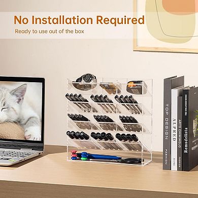 Acrylic Vertical Marker Organizer with 13 Compartments