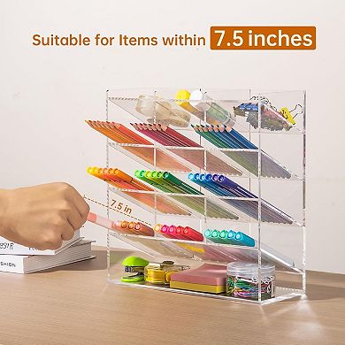Acrylic Vertical Marker Organizer with 13 Compartments