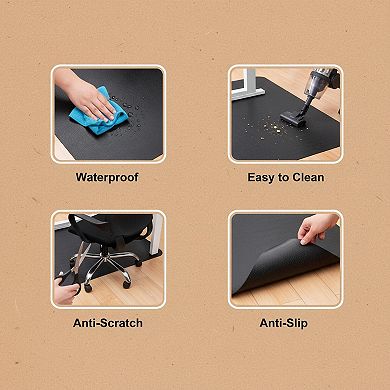 Office Rolling Chair Mat Hardwood Tile Anti-slip Non-curve Plastic Protector