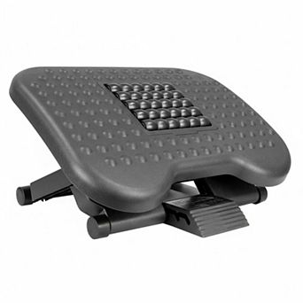 Under Desk Footrest Massage Rollers Adjustable Height 30° Tilt Non Slip Large Platform