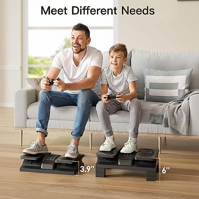 Adjustable Ergonomic Foot Rest Under Desk with Massage Rollers, Tilt & Height for Office Gaming
