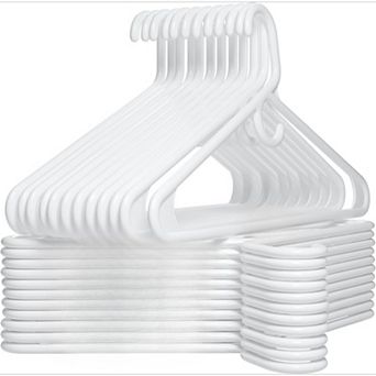 Thick Heavy Duty Plastic Hangers 24 Pack for Coats Jackets Jeans