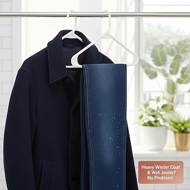 Thick Heavy Duty Plastic Hangers 24 Pack for Coats Jackets Jeans