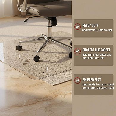 Heavy Duty Office Chair Mat for Carpet Hard Material Slip Resistant Easy Glide Protector