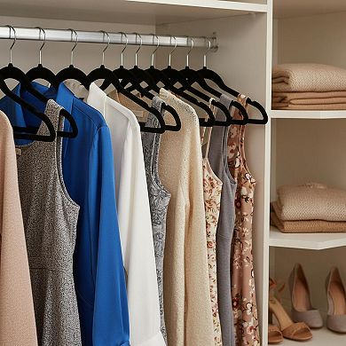 60 Pack Non Slip Felt Hangers Heavy Duty Space Saving 360° Hook for Coat Suit Closet Organizer