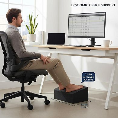 3-in-1 Adjustable Foot Rest Under Desk Soft Supportive Multifunctional