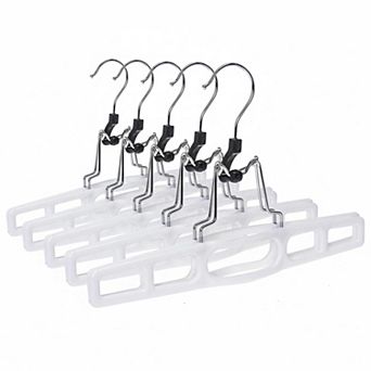 10 Pack Skirt Hangers Thin Space Saving Heavy Duty Locking Clasp Multipurpose
