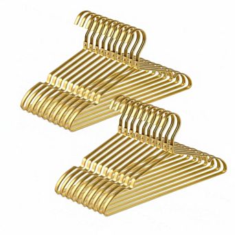 Matte Aluminum Coat Hangers 20 Pack Extra Smooth Durable Metal Hangers for Jacket Trouser Pant Slack
