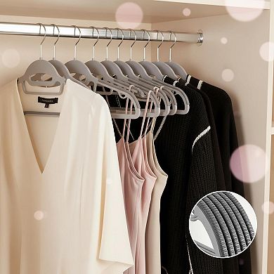 Plastic Hangers 50 Pack Non-slip 360° Hook S Shape Space Saving Organizer