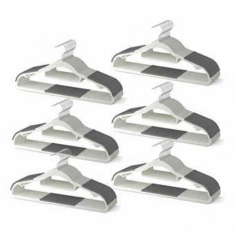 60 Pack Heavy Duty Plastic Hangers Non Slip 360 Hook Space Saving Closet Organizer