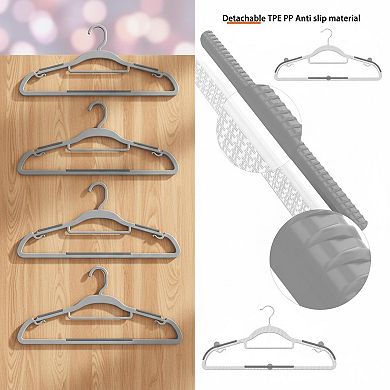 60 Pack Heavy Duty Plastic Hangers Non Slip 360 Hook Space Saving Closet Organizer
