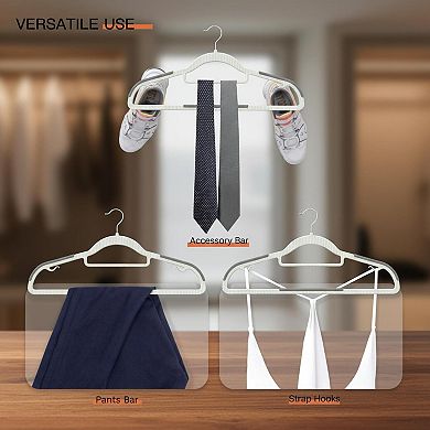 60 Pack Heavy Duty Plastic Hangers Non Slip 360 Hook Space Saving Closet Organizer