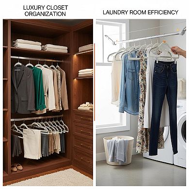 60 Pack Heavy Duty Plastic Hangers Non Slip 360 Hook Space Saving Closet Organizer