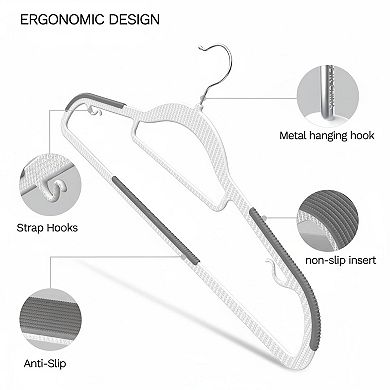 60 Pack Heavy Duty Plastic Hangers Non Slip 360 Hook Space Saving Closet Organizer